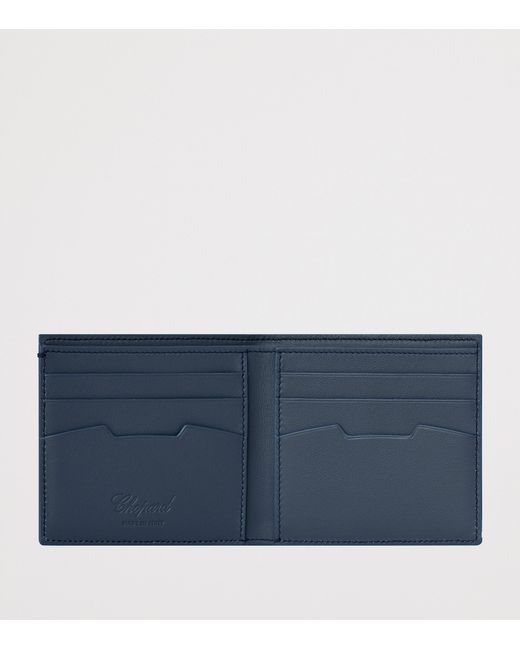 Chopard Blue Mini Leather Racing Bifold Wallet for men