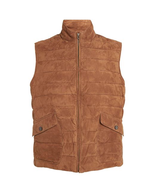 Polo Ralph Lauren Brown Suede Padded Gilet for men