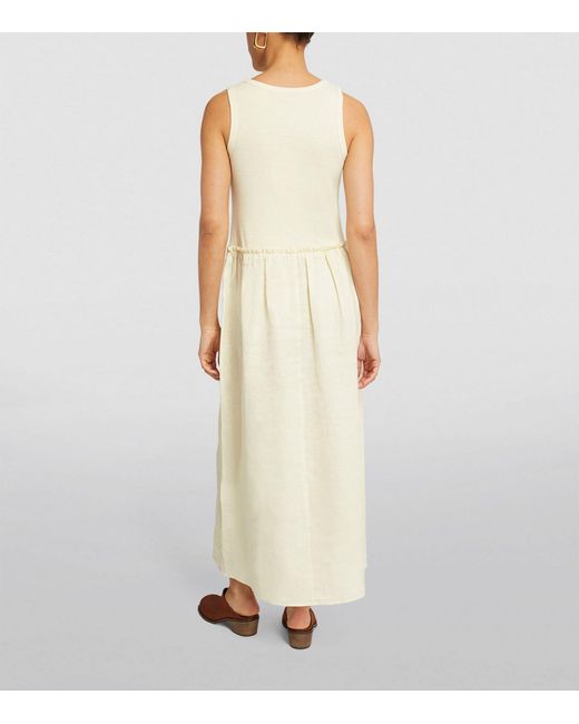 MAX&Co. White Linen-cotton Maxi Dress