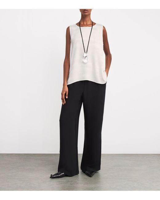 Eskandar White Silk A-Line Shell Tank Top
