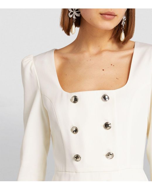 Alessandra Rich White Virgin Wool Midi Dress