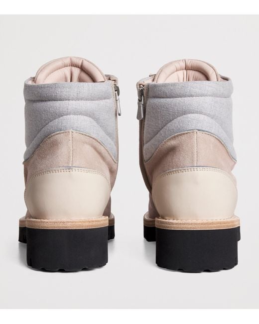Eleventy Natural Suede Lace-Up Boots for men