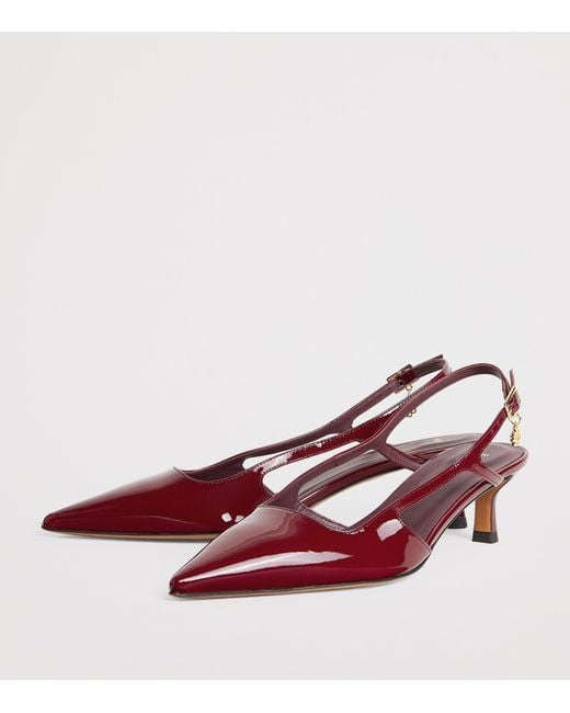 Maje Red Patent Leather Slingback Pumps 70