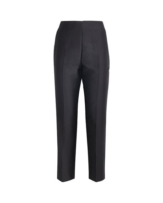Roland Mouret Gray Crepe Cady Straight Trousers