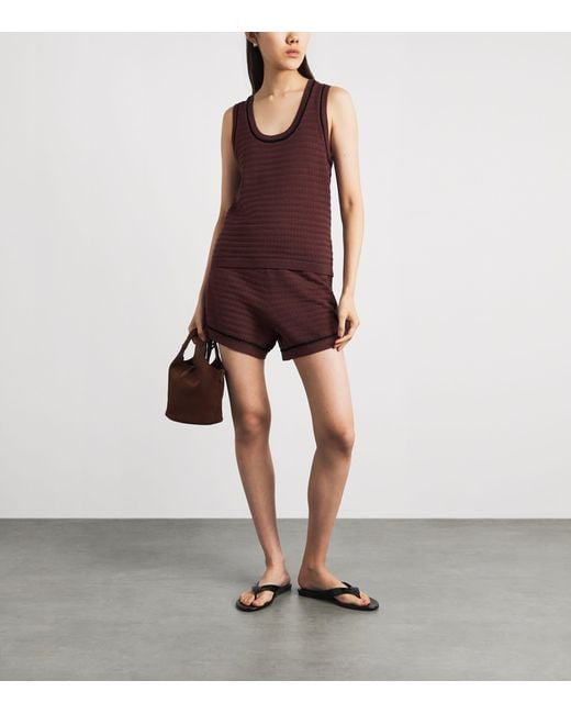 Varley Purple Cotton Knit Gideon Tank Top