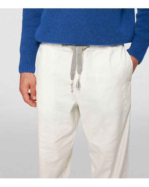 Orlebar Brown White Linen Sonoran Stitch Trousers for men