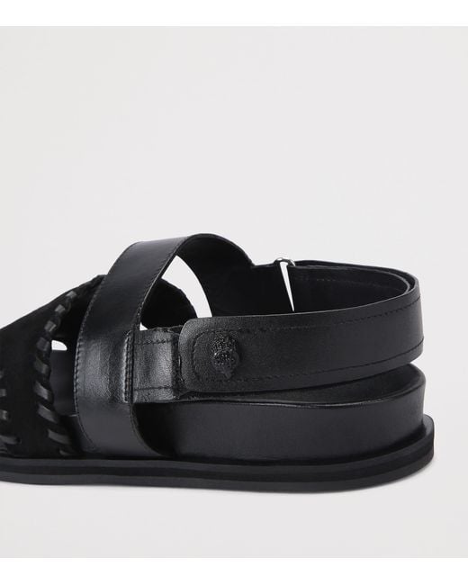 Kurt Geiger Black Suede Baker Sandals for men