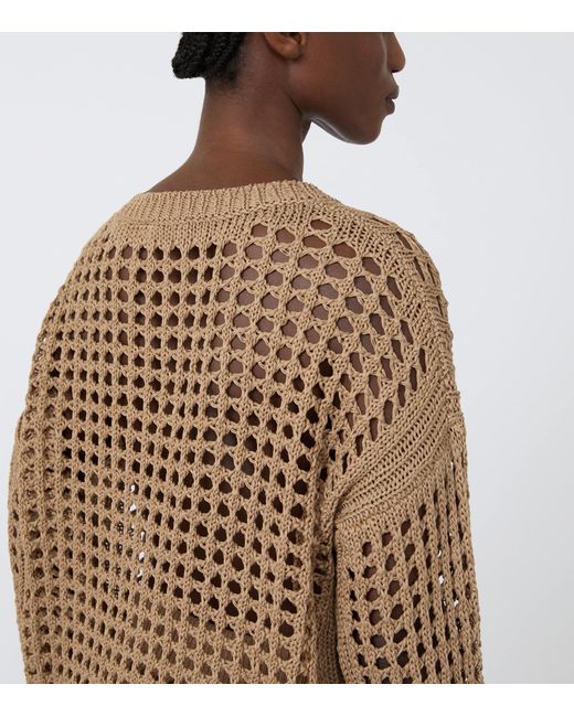 Max Mara Natural Cotton Open-Knit Sweater