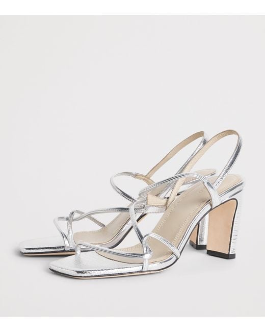 Sandro White Metallic Faye Heeled Sandals 70