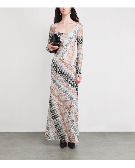 Missoni White Zigzag Maxi Dress