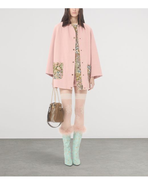 Valentino Pink Cotton-Linen Patch Shorts