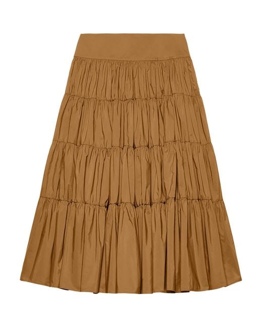 MAX&Co. Natural Taffeta Tiered Corolla Skirt