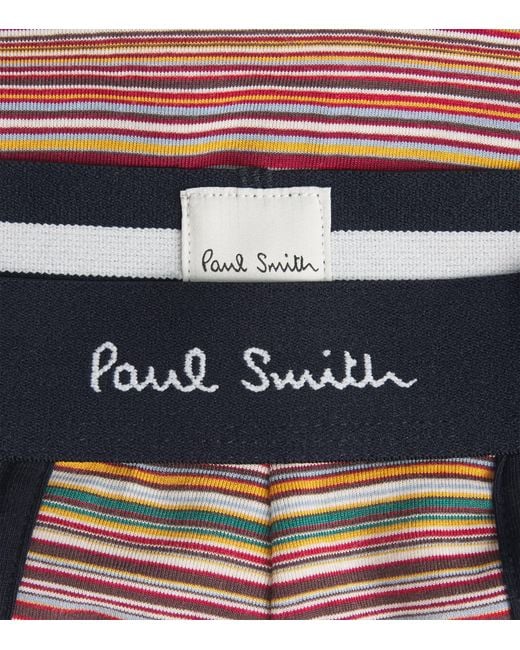Paul Smith Blue Stretch-Organic Cotton Signature Stripe Trunks for men