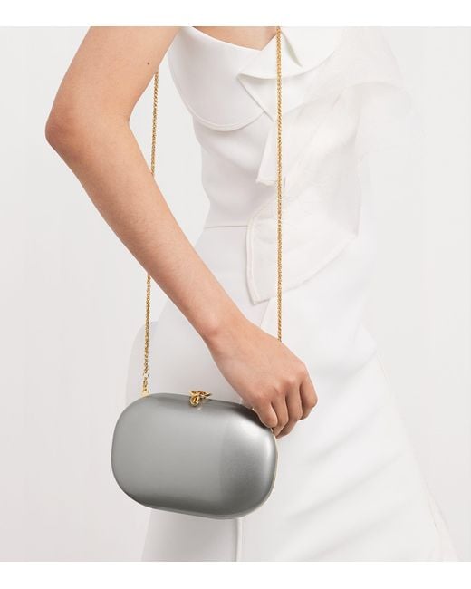 Jeffrey Levinson Gray Oval Elina Clutch Bag
