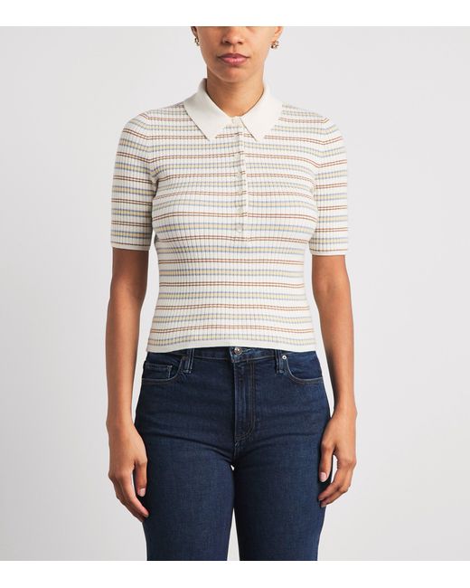 PAIGE White Stripe Summit Polo Shirt