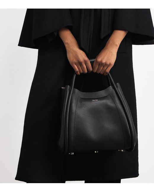 Max Mara Black Small Leather Marine Top-Handle Bag