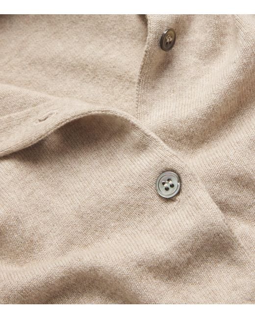 Harrods Natural Cashmere Crew-Neck Cardigan
