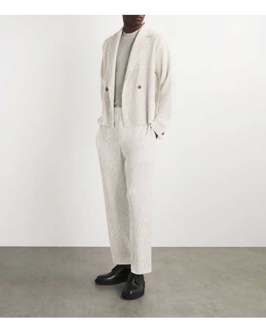 Homme Plissé Issey Miyake Natural Diagonals Striped Trousers for men