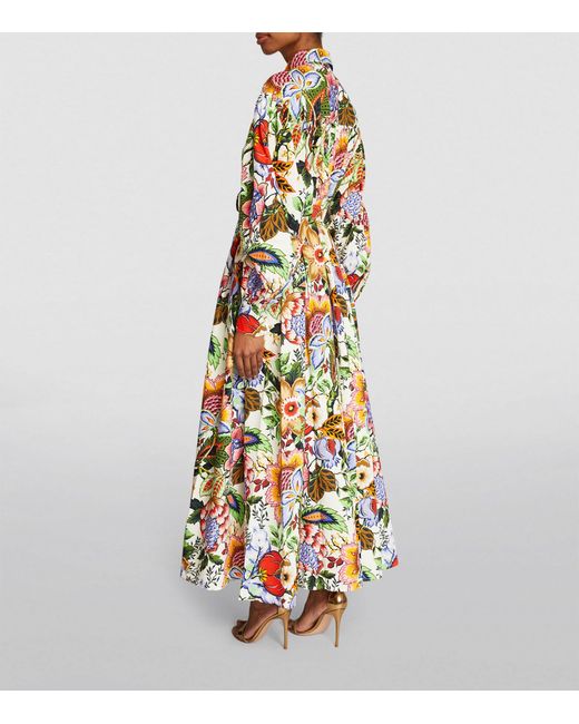 Etro White Oversized Floral Print Maxi Dress