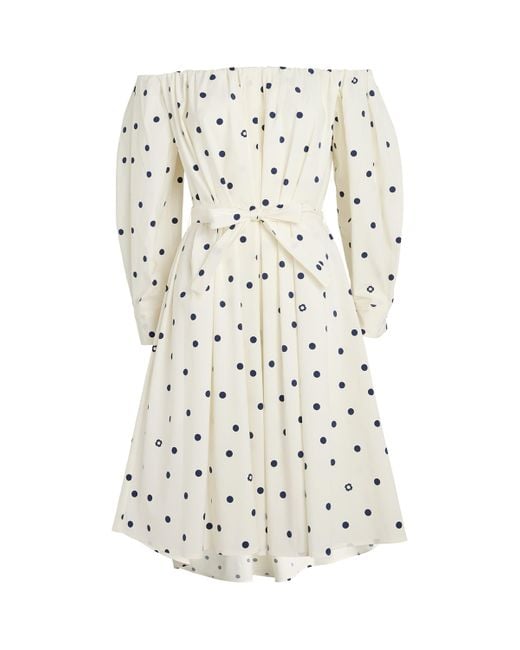 Maje White Polka-Dot Mini Dress