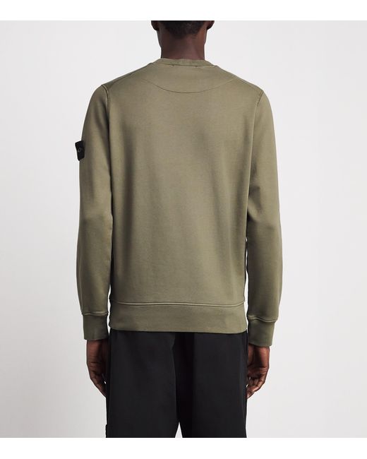 Stone Island Green Compass Logo Sweatshirt for men