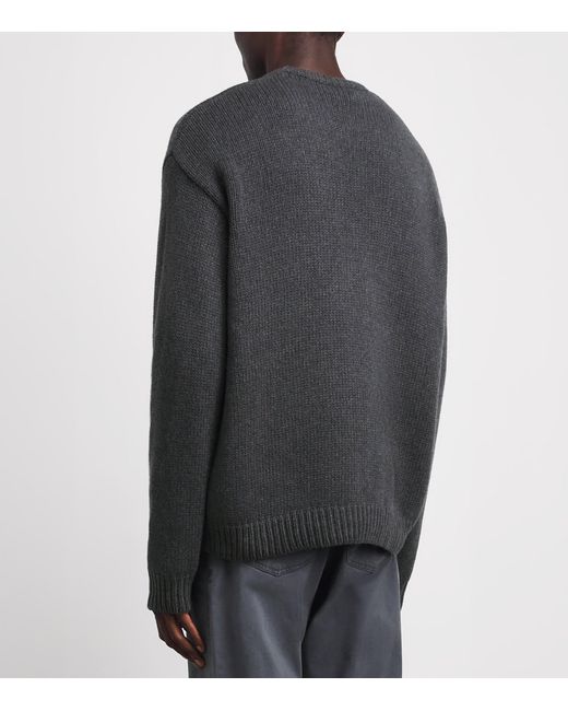 A.P.C. Gray Wool Logo George Sweater for men