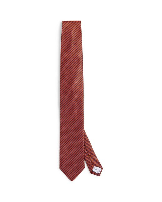 Eton of Sweden Red Silk Striped Tie for men