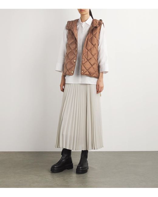 Max Mara Brown Quilted Gilet