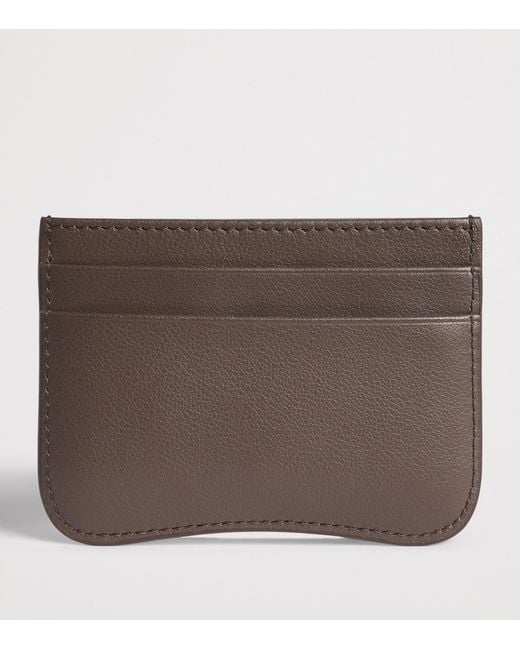 AMI Brown Grained Leather Paris Card Holder for men