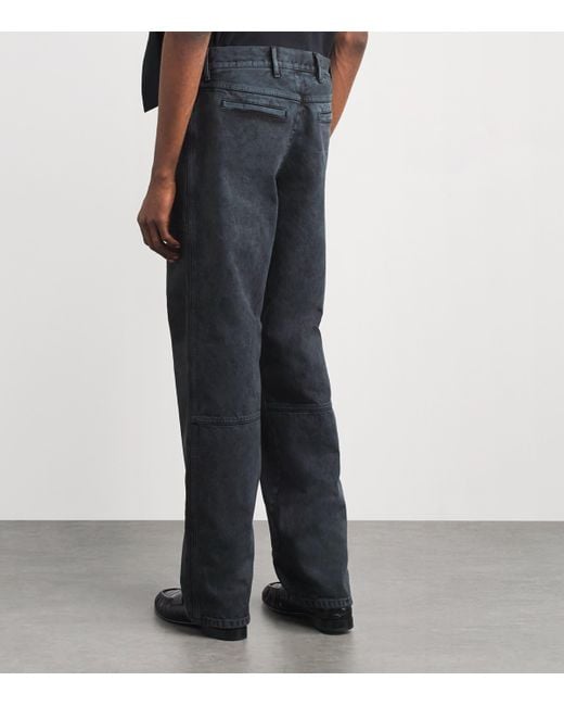 Dries Van Noten Blue Zip-Detail Straight-Leg Jeans for men