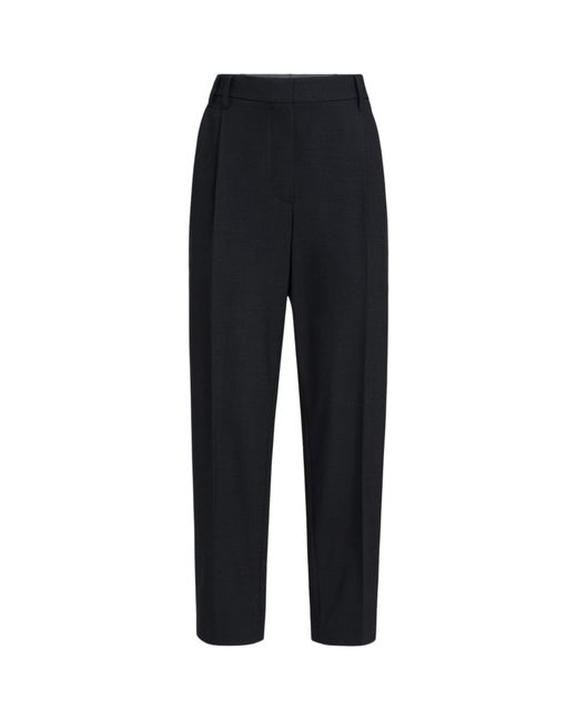 Brunello Cucinelli Black Virgin Wool-Blend Slouchy Trousers
