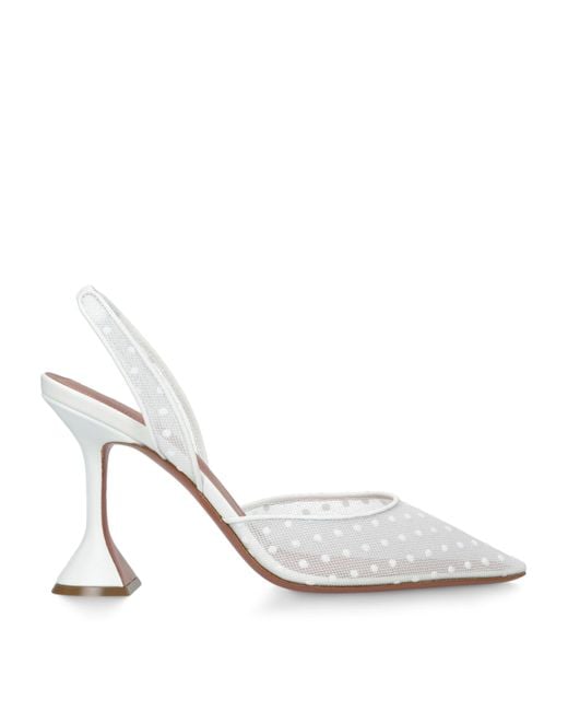 AMINA MUADDI White Mesh Holli Slingback Pumps 95