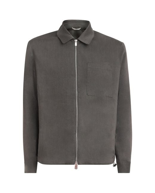 Marco Pescarolo Gray Wool-Linen Jacket for men
