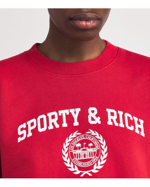 Sporty & Rich Pink Varsity Crest Sweatshirt