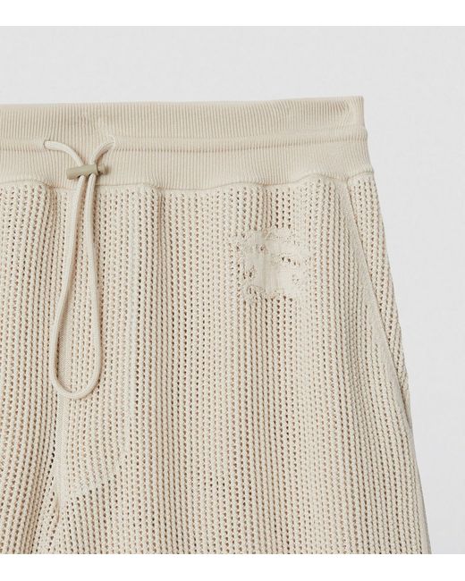 Burberry Natural Cotton Mesh Shorts for men