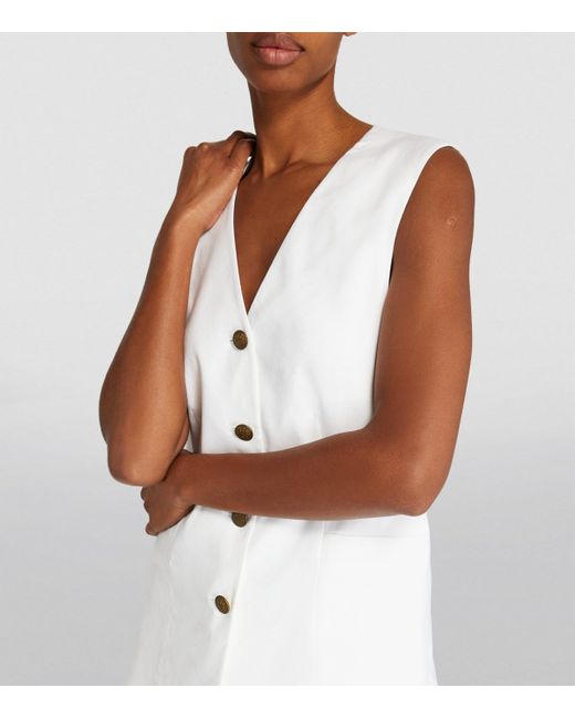 Rag & Bone White Linen-Blend Charlotte Waistcoat