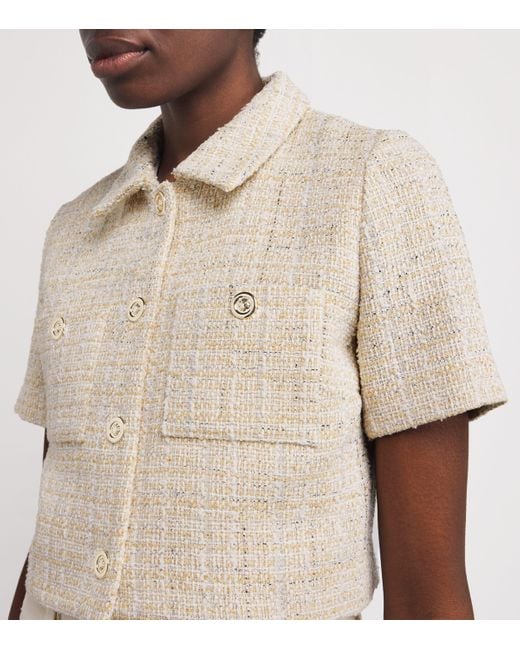 Maje Natural Tweed Cropped Jacket