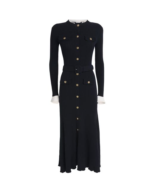 Self-Portrait Black Ribbed Dress