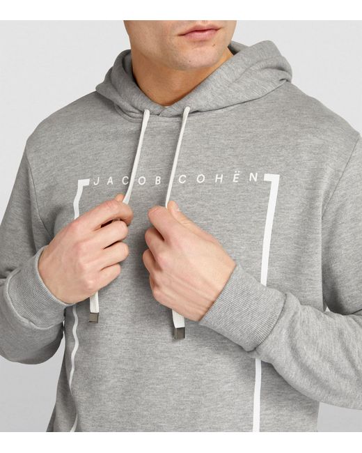 Jacob Cohen Gray Logo Print Hoodie for men