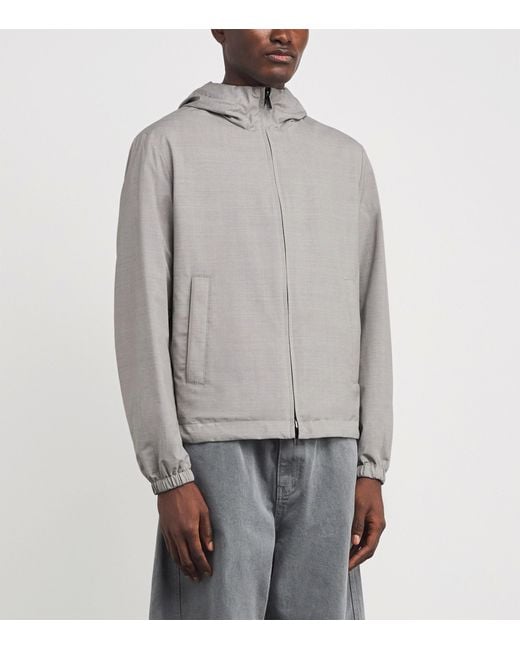 Paul & Shark Gray Cotton-Blend Storm System Reversible Windbreaker for men