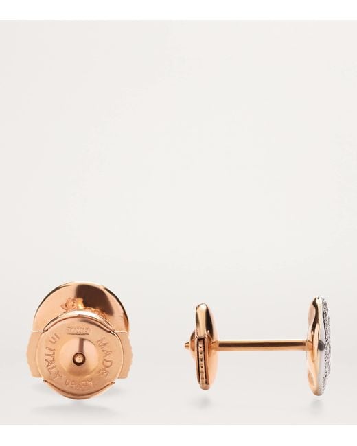 Pomellato White Rose And Diamond Sabbia Stud Earrings