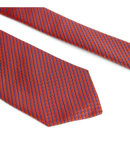 Eton of Sweden Red Silk Striped Tie for men