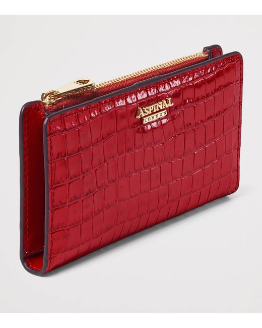Aspinal Red Small Leather Mayfair Purse