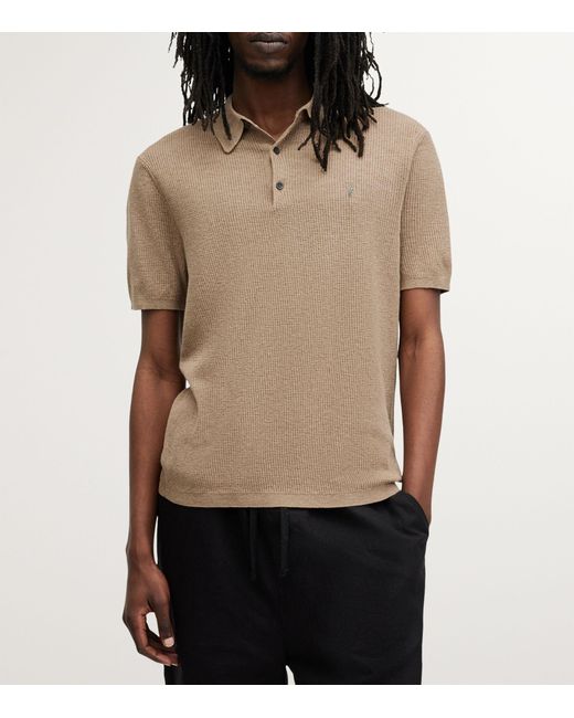 AllSaints Natural Cotton Aubrey Polo Shirt for men