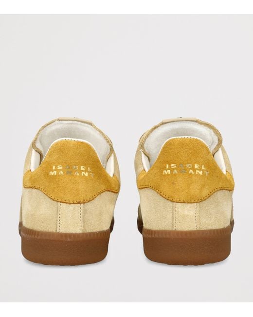 Isabel Marant Natural Suede Beth Logo Sneakers