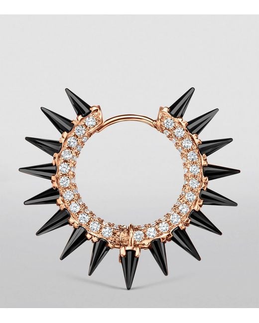 Maria Tash Metallic Moissanite Mohawk And Diamond Pavé Hoop Earring