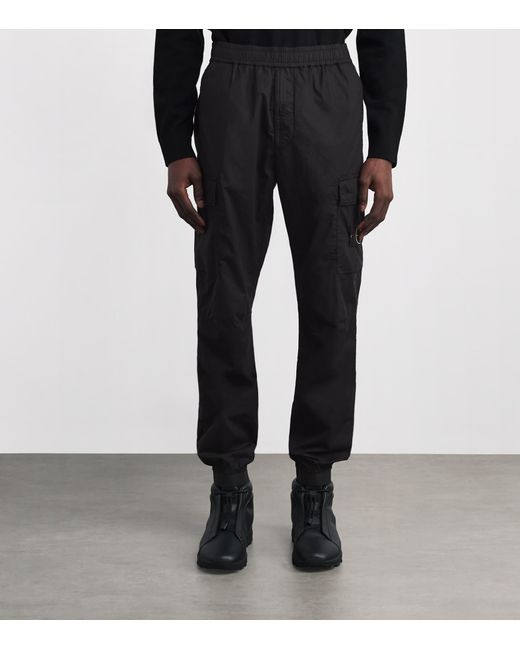 Stone Island Black Stretch-Cotton Cargo Trousers for men