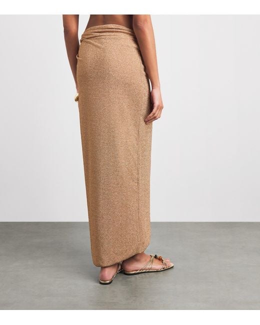 Devon Windsor Natural Glitter Knot Maxi Skirt