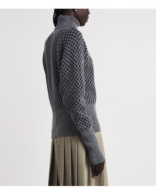 Vivienne Westwood Gray Checkmate Rollneck Sweater