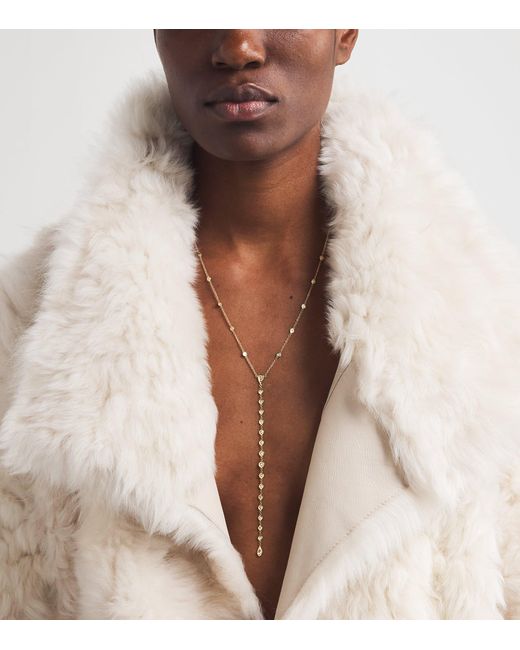 Jacquie Aiche White And Diamond Teardrop Y Necklace